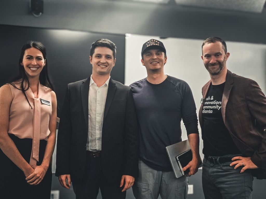 Aaron Brzowski with members of the Atlanta tech community